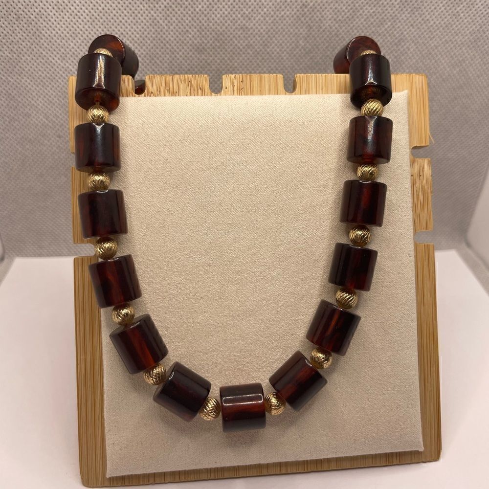 Rare vintage crown  TRIFARI Bakelite choker necklace - Picture 2 of 14